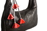 Big Leather Crossbody Bag with 2 Separate Sections