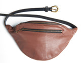 Clearance Sale, Brown Leather Fanny Pack, Bum Bag, Waist Bag