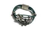 leather bracelet with flowers