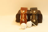 Personalized Leather Golf Ball Pouch with Golfing Tees