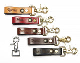 Personalized Leather Keychain, Embossed Leather Key Holster
