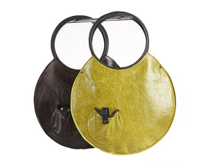leather circle bag