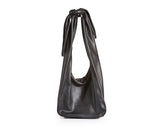 Huge Slouchy Black Leather Crossbody Bag