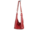Large Genuine Leather Big Hobo Bag Red Nora