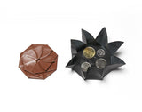 Leather Origami Coin Pouch, Folding Change Purse, Pinwheel Coin Purse.