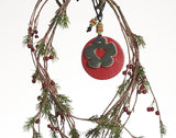 Leather Christmas Tree Ornaments, Christmas Flower Decoration.