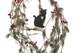 Leather Animal Christmas Tree Decorations, Christmas Cat Ornament.