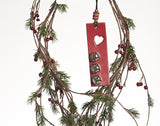 Leather Christmas Tree Ornaments, Christmas Rectangle Bells Decoration in branch
