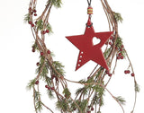 Leather Christmas Tree Ornaments, Christmas Star Decoration.