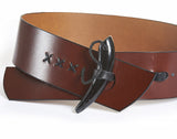 Wide Leather Fashion Hip Belt with Toggle-Plus Size Available