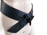 Wide Leather Fashion Hip Belt with Toggle-Plus Size Available