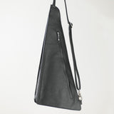 Leather Waist Bag, Leather Hip Pack, Leather Fanny Pouch in Black rear Victoria